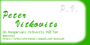 peter vitkovits business card